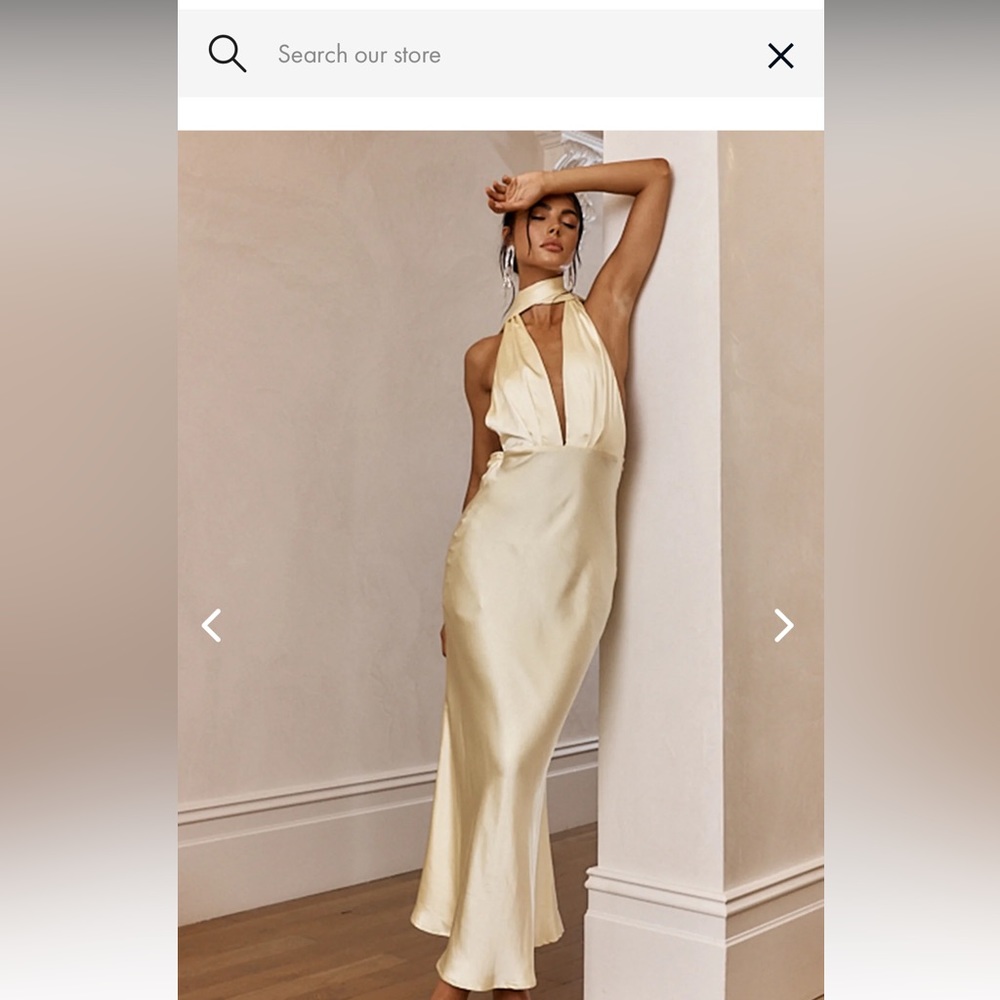 Selfie Leslie Silk Formal Dress. Color: Butter Size: XS